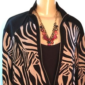 Chico’s very stylish zip-up sweater Sz 3